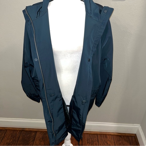 EILEEN FISHER Recycled Polyester Anorak Coat Color: FOREST NIGHT XL - Picture 5 of 15